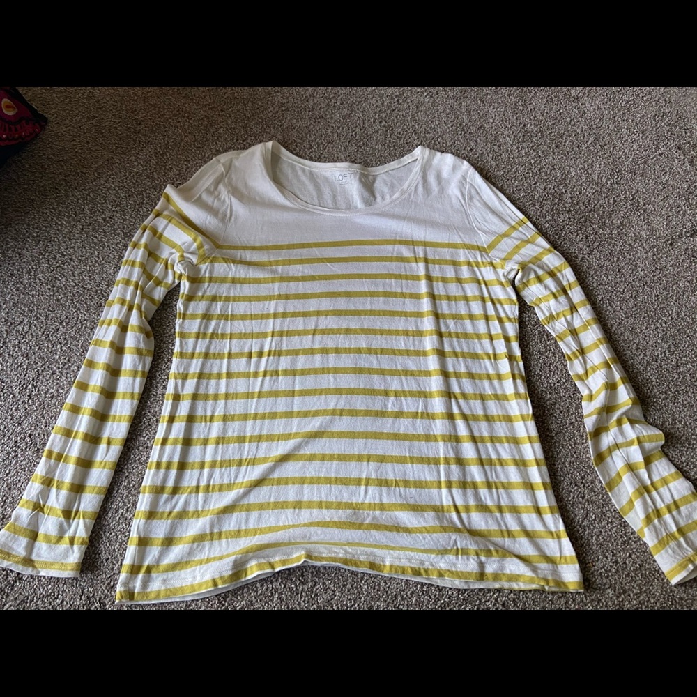 LS yellow and white striped tee